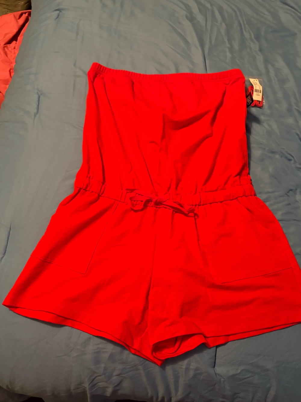 New York & Company Red Drawstring Dress with Matching Cord